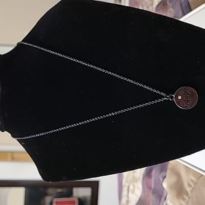 5/$25 Black "Laugh" necklace with diamond accent